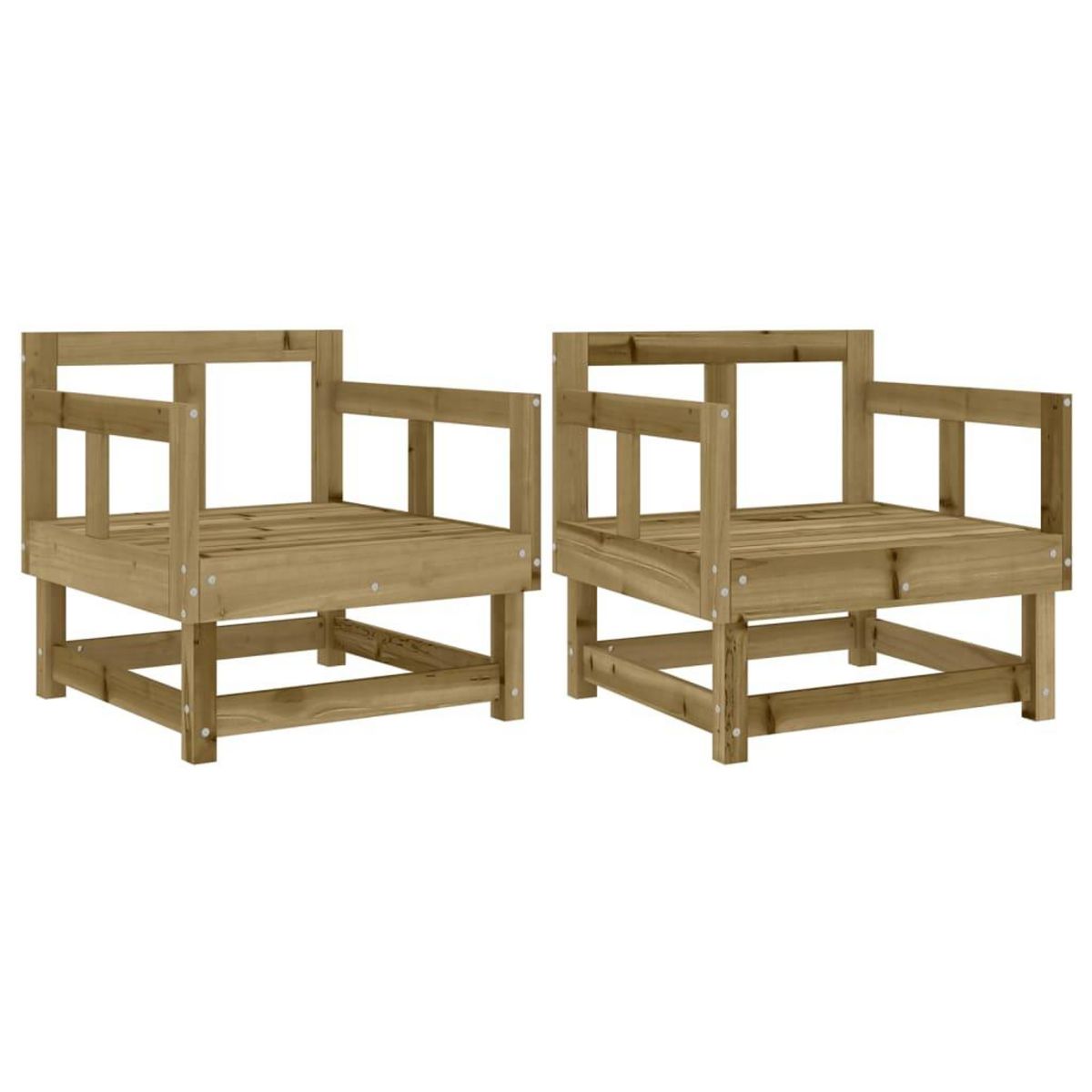 VIDAXL Chaises de jardin lot de 2 bois de pin impregne