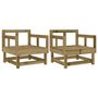 Voir la diapositive 2 : VIDAXL Chaises de jardin lot de 2 bois de pin impregne