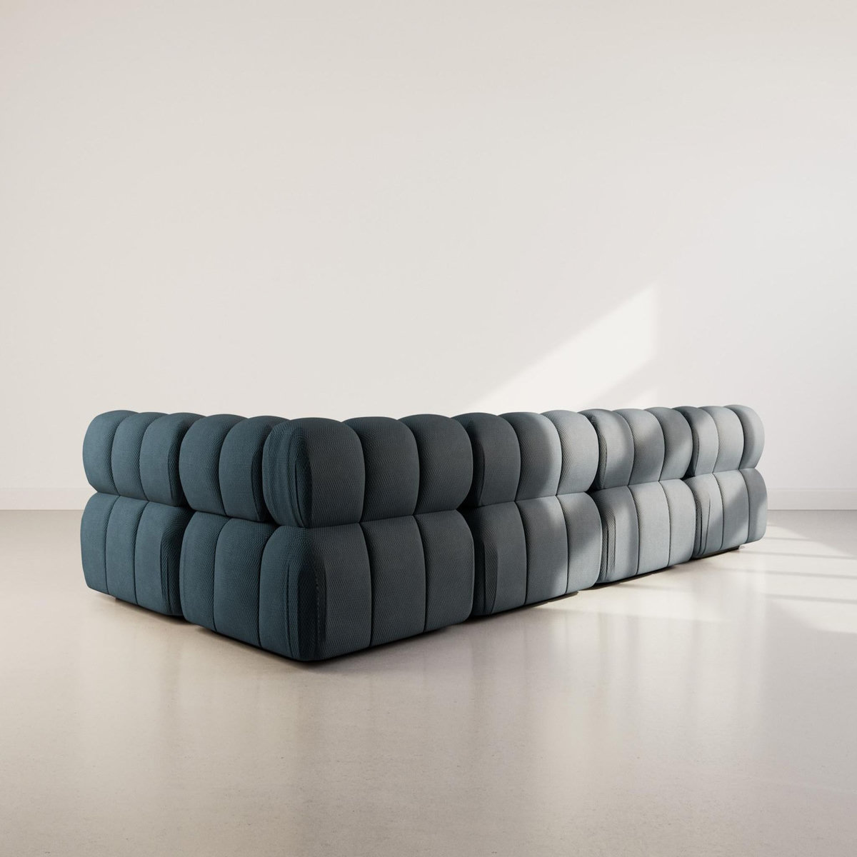 LISA DESIGN Ruby - canapé panoramique modulable d'angle droit 7 places en velours texturé