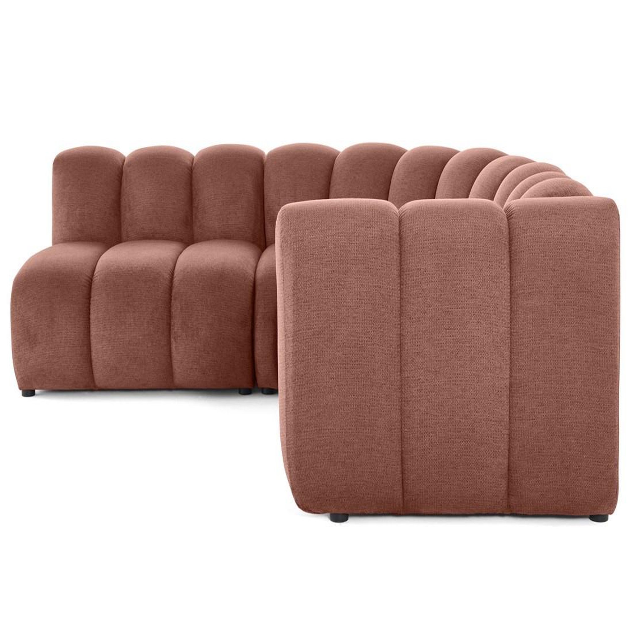 Voir la diapositive 6 : LISA DESIGN Debbie - canapé modulable d'angle gauche 4 places avec accoudoir en tissu texturé