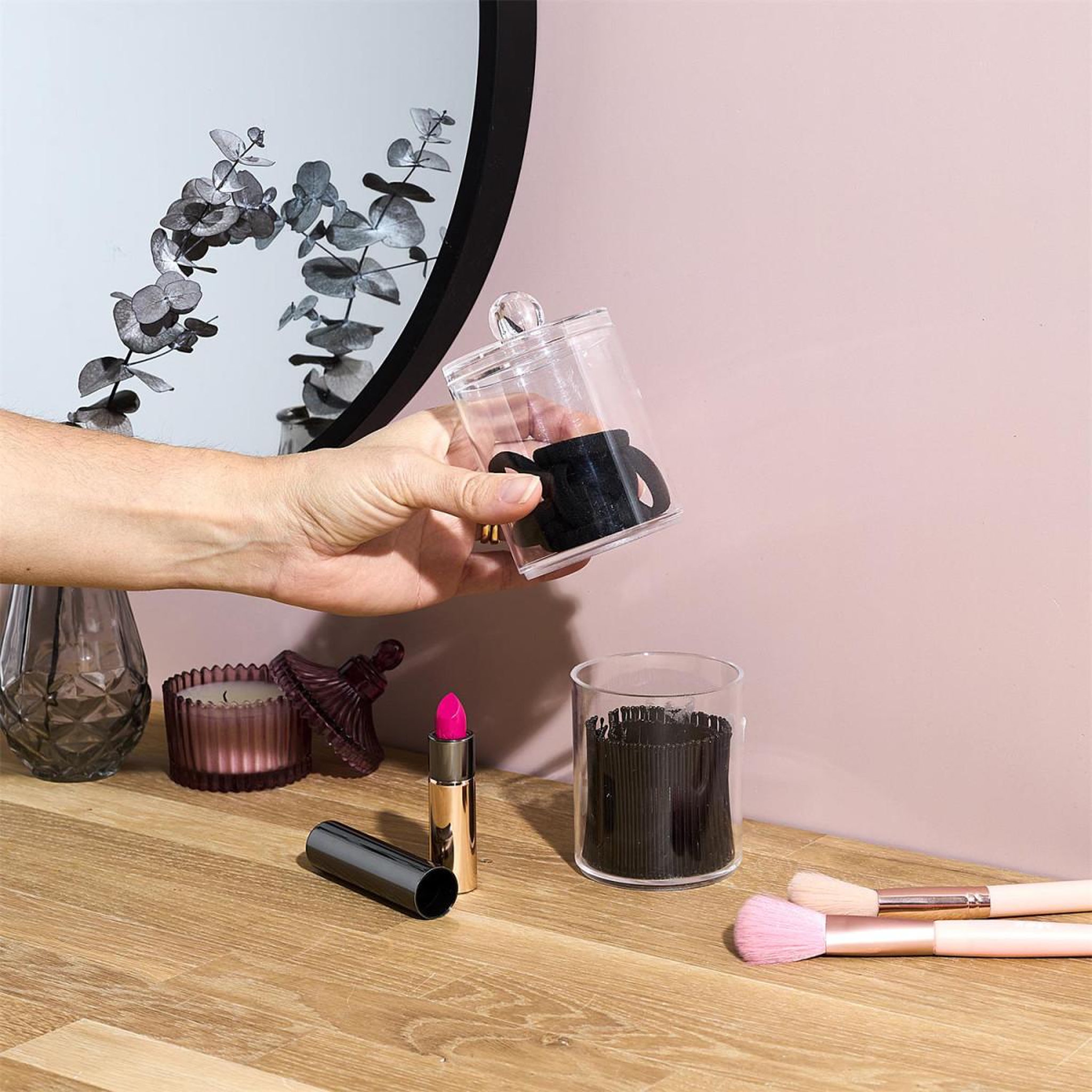 Voir la diapositive 5 : Cosmetic Club Lot de 2 boîtes accessoires cheveux  anna  19cm transparent