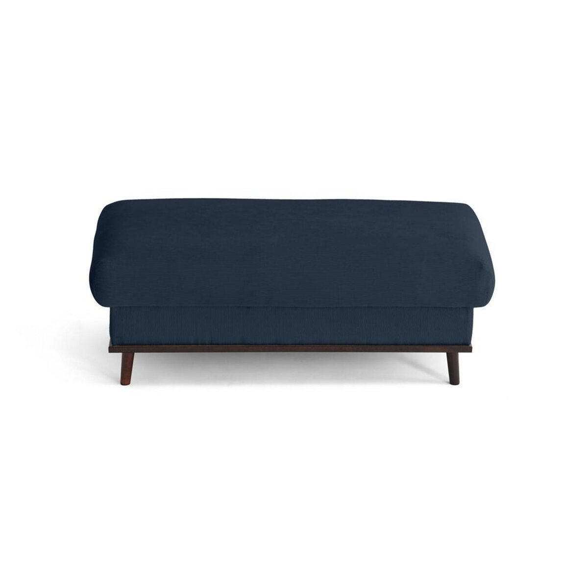 LISA DESIGN Albane - pouf en velours côtelé pieds bois foncé