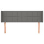Voir la diapositive 3 : VIDAXL Tete de lit avec oreilles Gris fonce 147x16x78/88 cm Tissu
