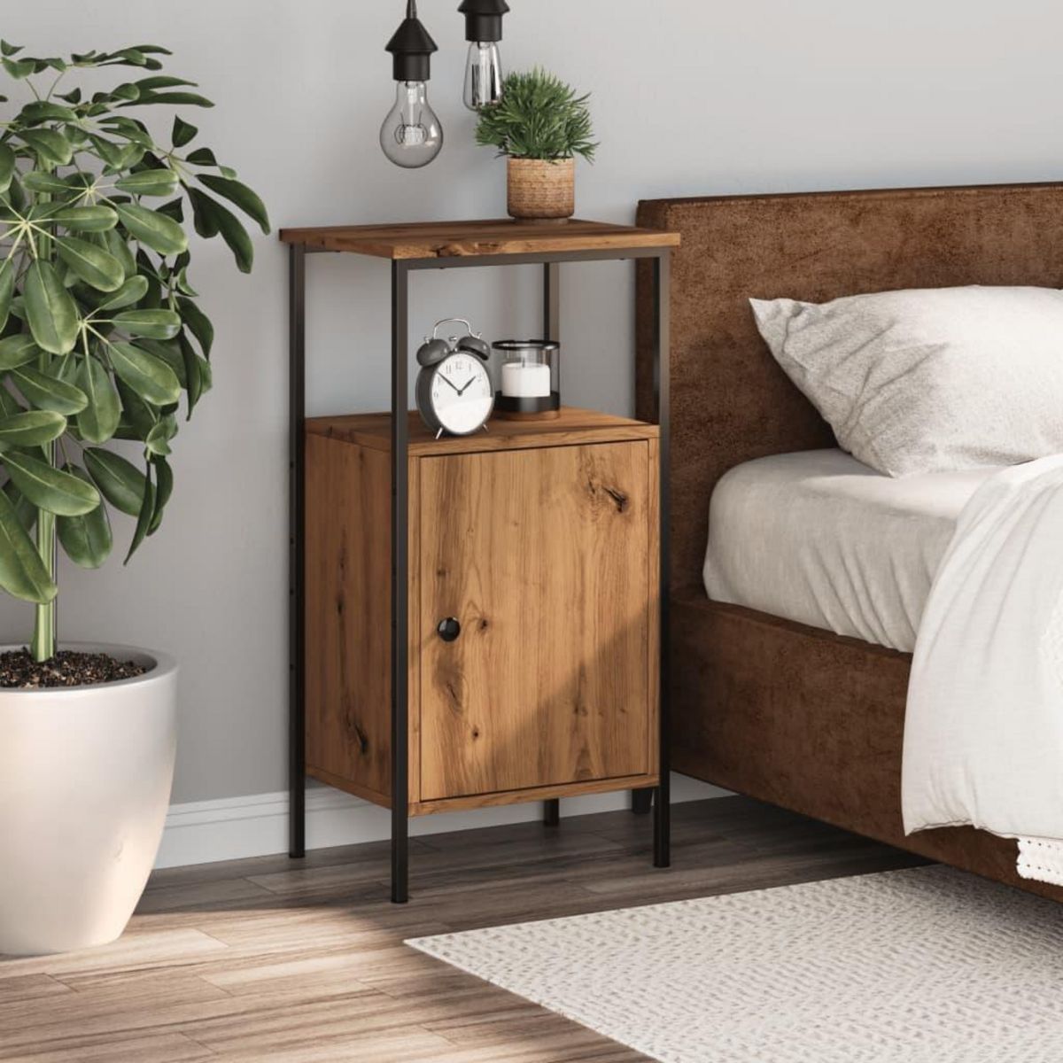 VIDAXL Table de chevet chene artisanal 41x31x80 cm bois d'ingenierie