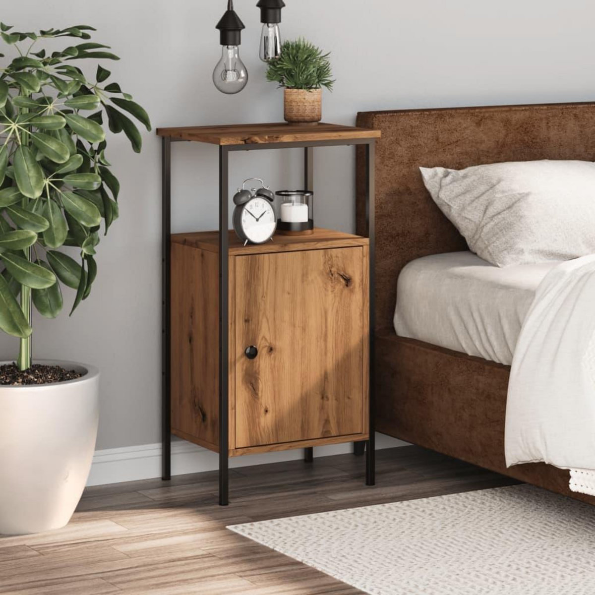 VIDAXL Table de chevet chene artisanal 41x31x80 cm bois d'ingenierie