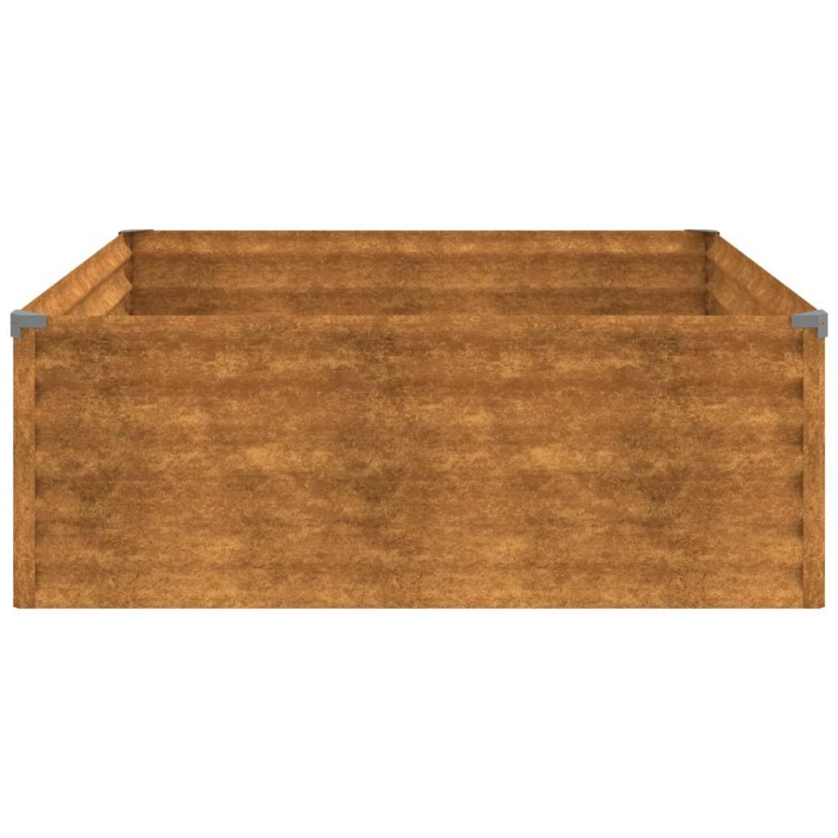 VIDAXL Lit sureleve de jardin 100x100x36 cm acier corten