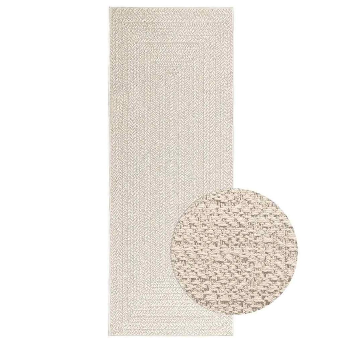 VIDAXL Tapis ZIZUR creme 80x200 cm aspect de jute interieur exterieur