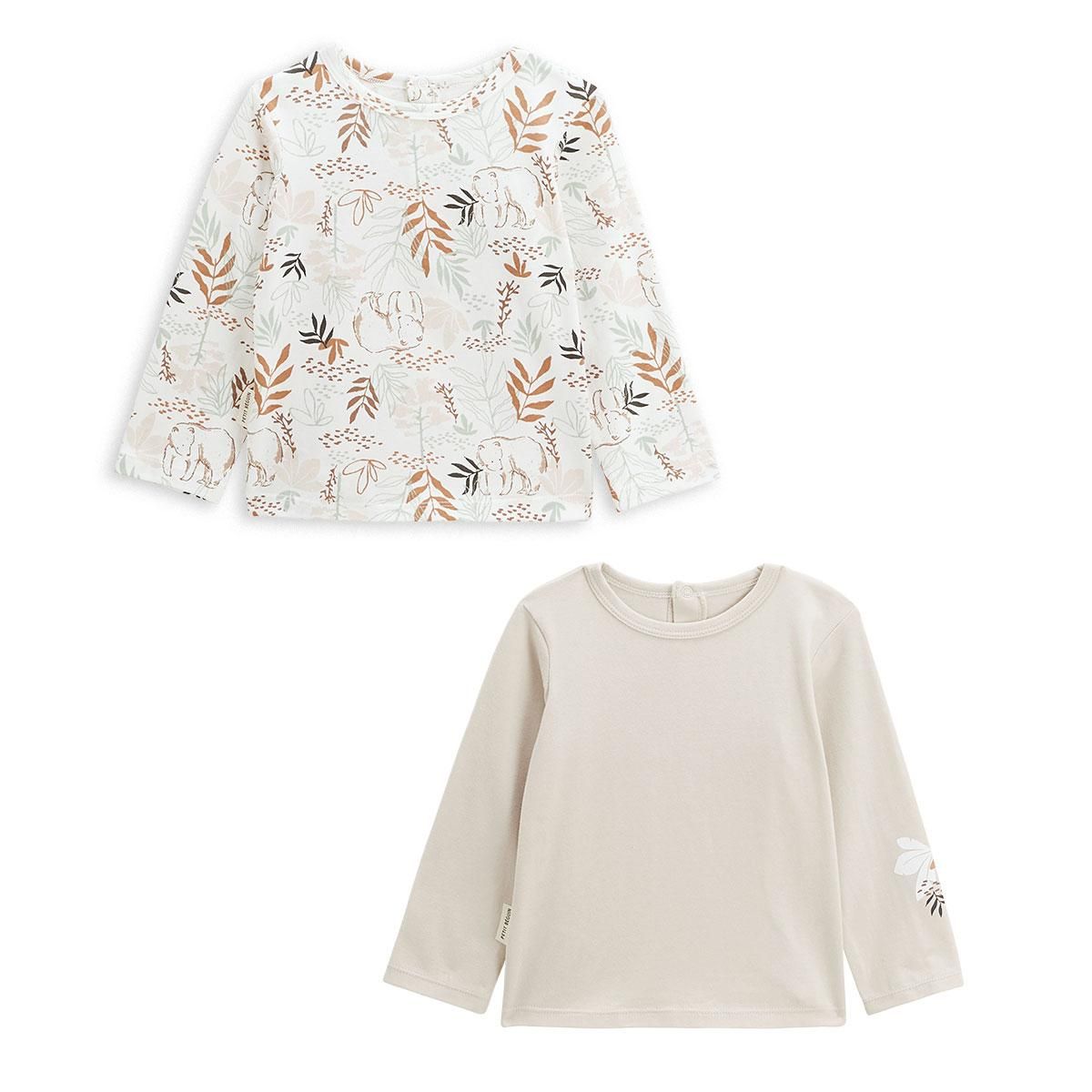 Petit Béguin Lot de 2 t-shirts bébé manches longues Malo