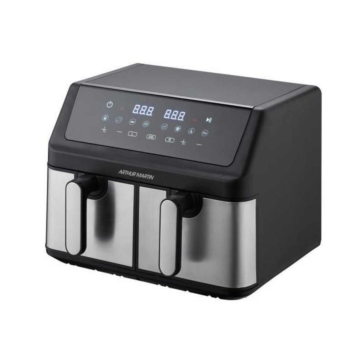 Arthur Martin Friteuse sans huile - ARTHUR MARTIN - Airfryer AMPF9 - 2 cuves de 4,5L - 2000W - Affichage LED