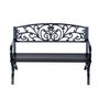 Voir la diapositive 2 : OUTSUNNY Outsunny Banc de Jardin terrasse en Acier Fonte Noir 3 Places 127 x 60 x 85 cm Charge Max 250 Kg