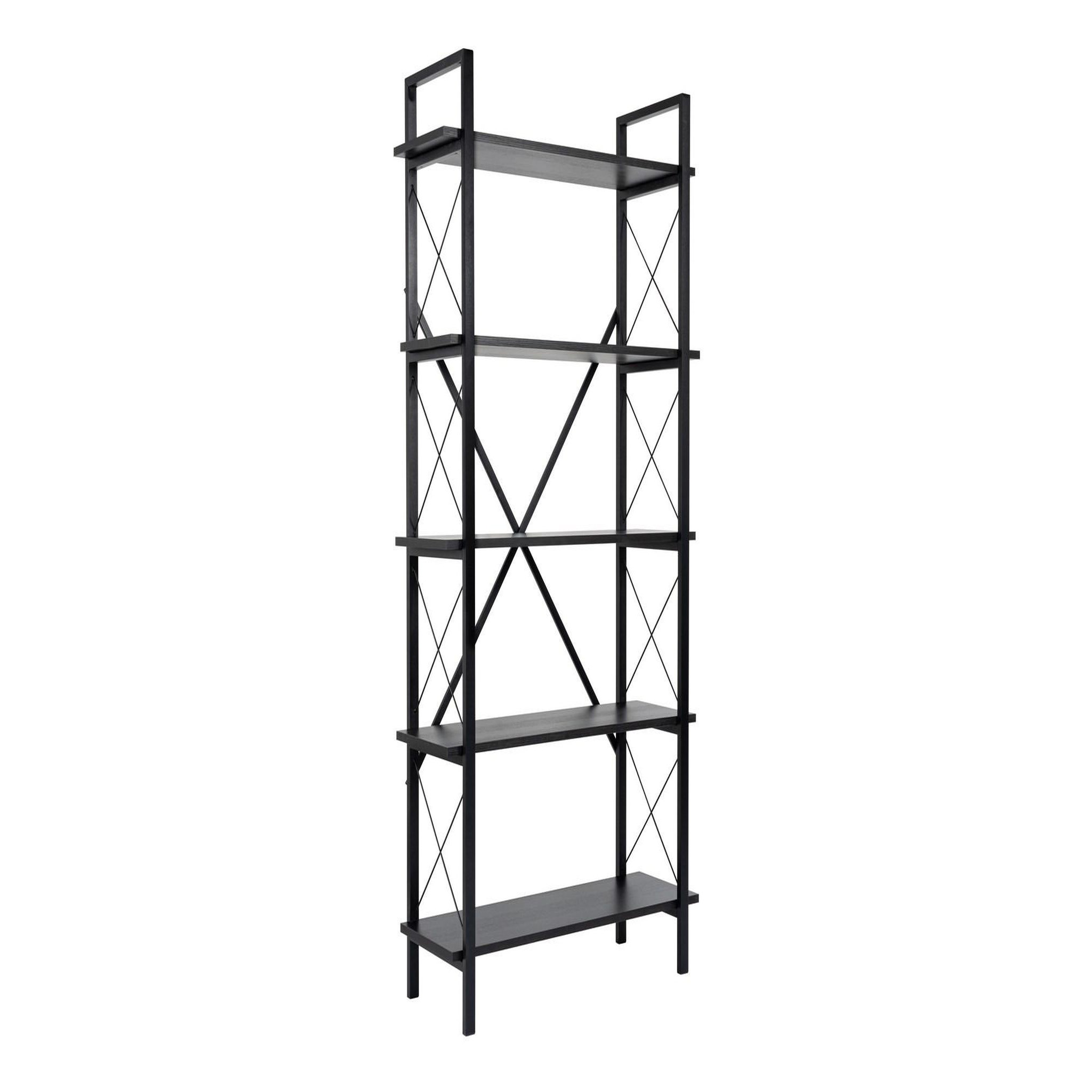 Habitat et Jardin Bibliothèque en bois  elysian  - 90 x 33 x 180 cm - bois noirnoir