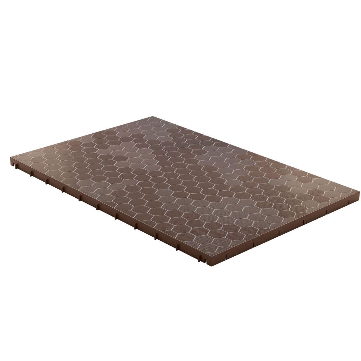 ART PLAST Dalle de sol Clipsable Marron Taupe 116 x 76 x 3 cm  Polypropylène Revêtement de Sol Modulable Intérieur / Extérieur Art Plast