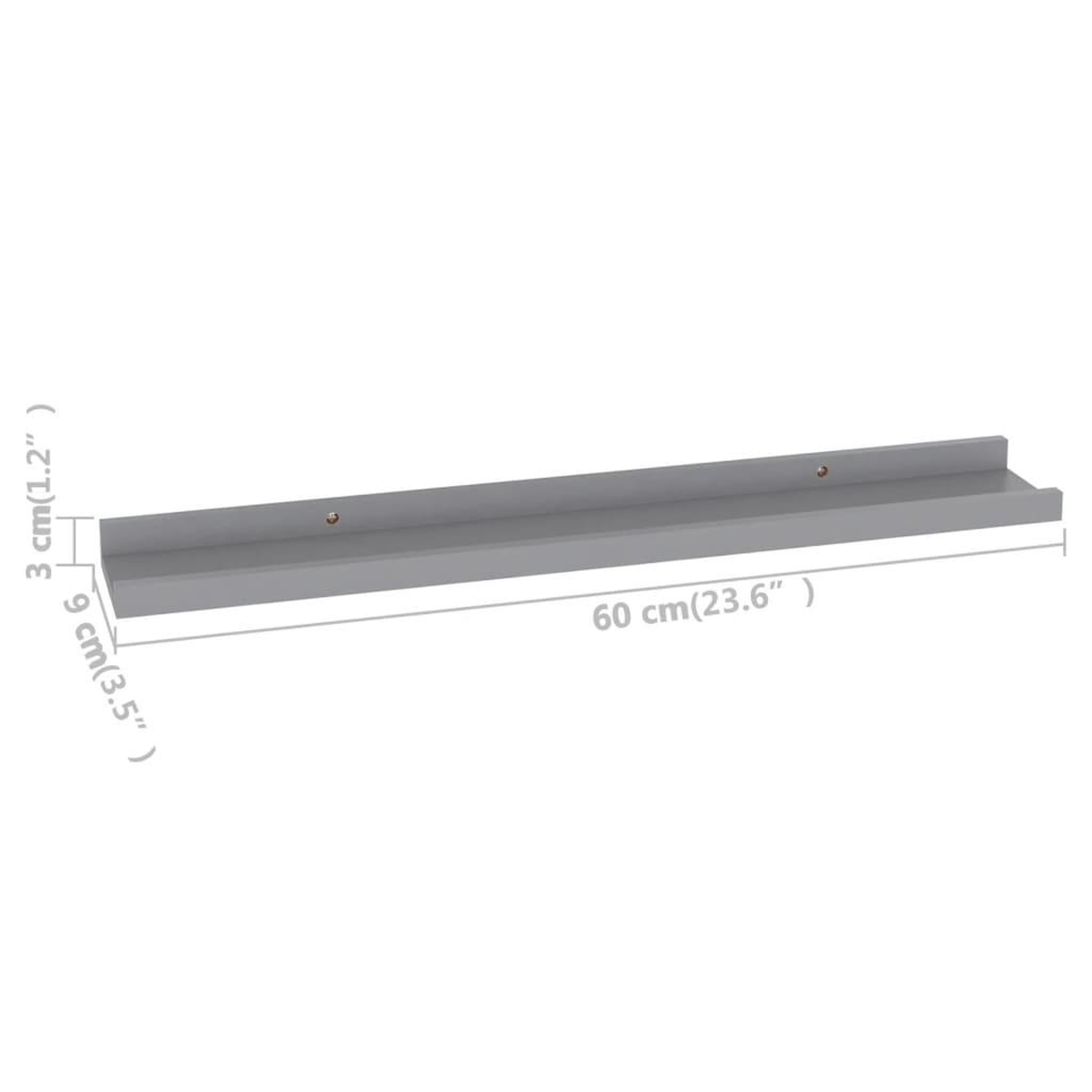 Voir la diapositive 6 : VIDAXL Etageres murales 4 pcs Gris 60x9x3 cm