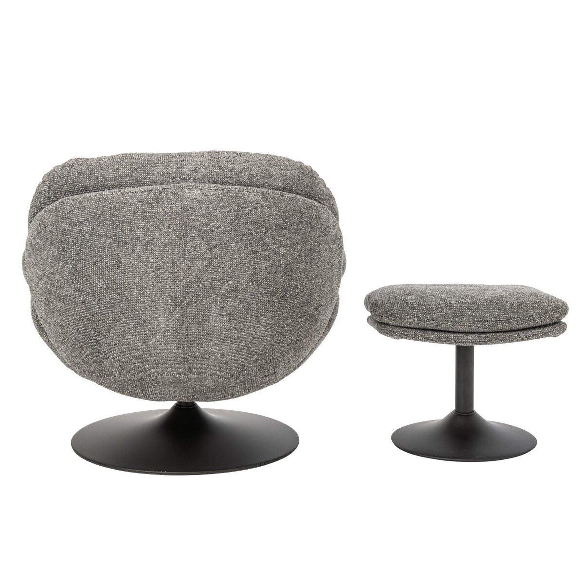 Voir la diapositive 4 : J-LINE Fauteuil avec pouf repose-pieds  helle  88cm gris