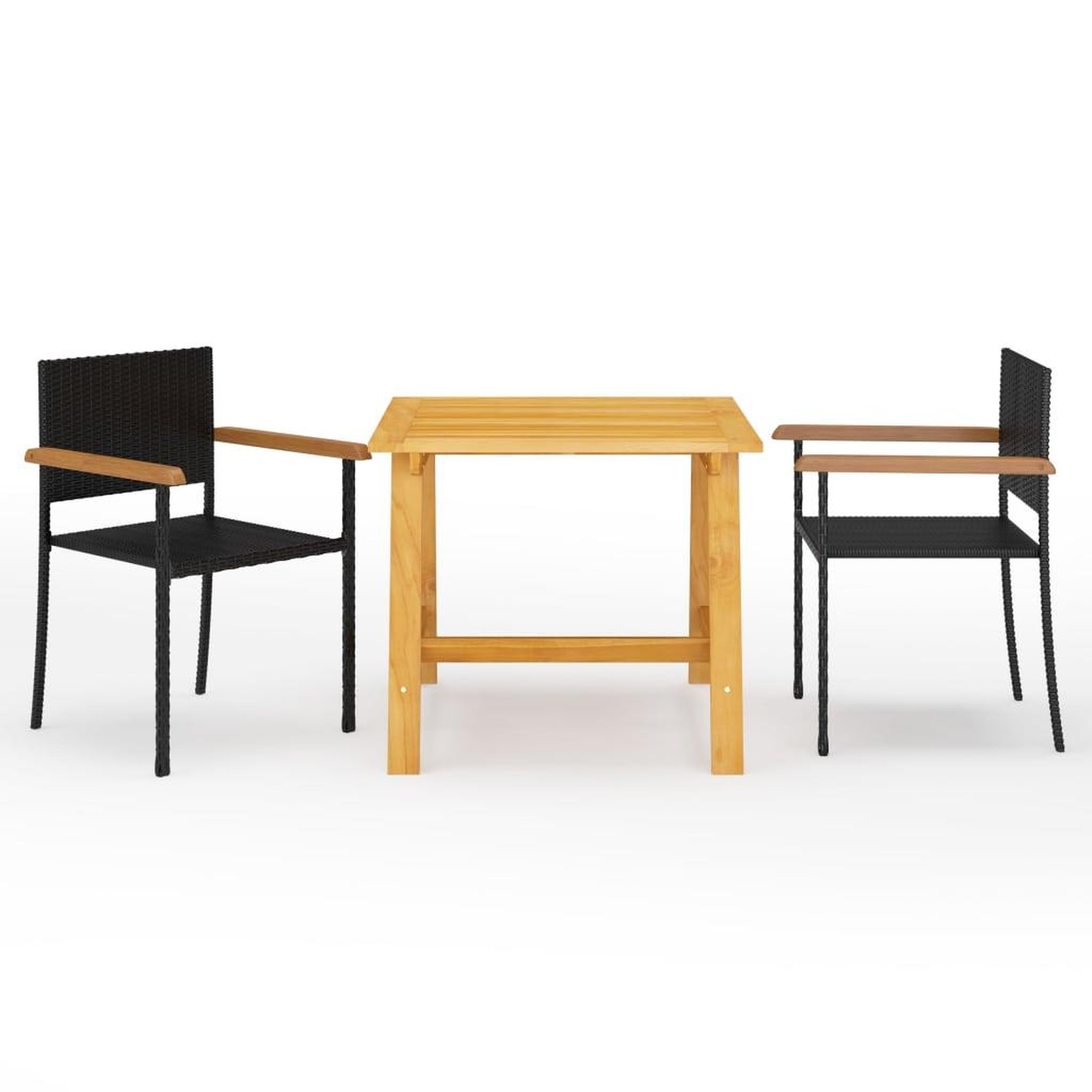 Voir la diapositive 1 : VIDAXL Ensemble a manger de jardin 3 pcs Noir
