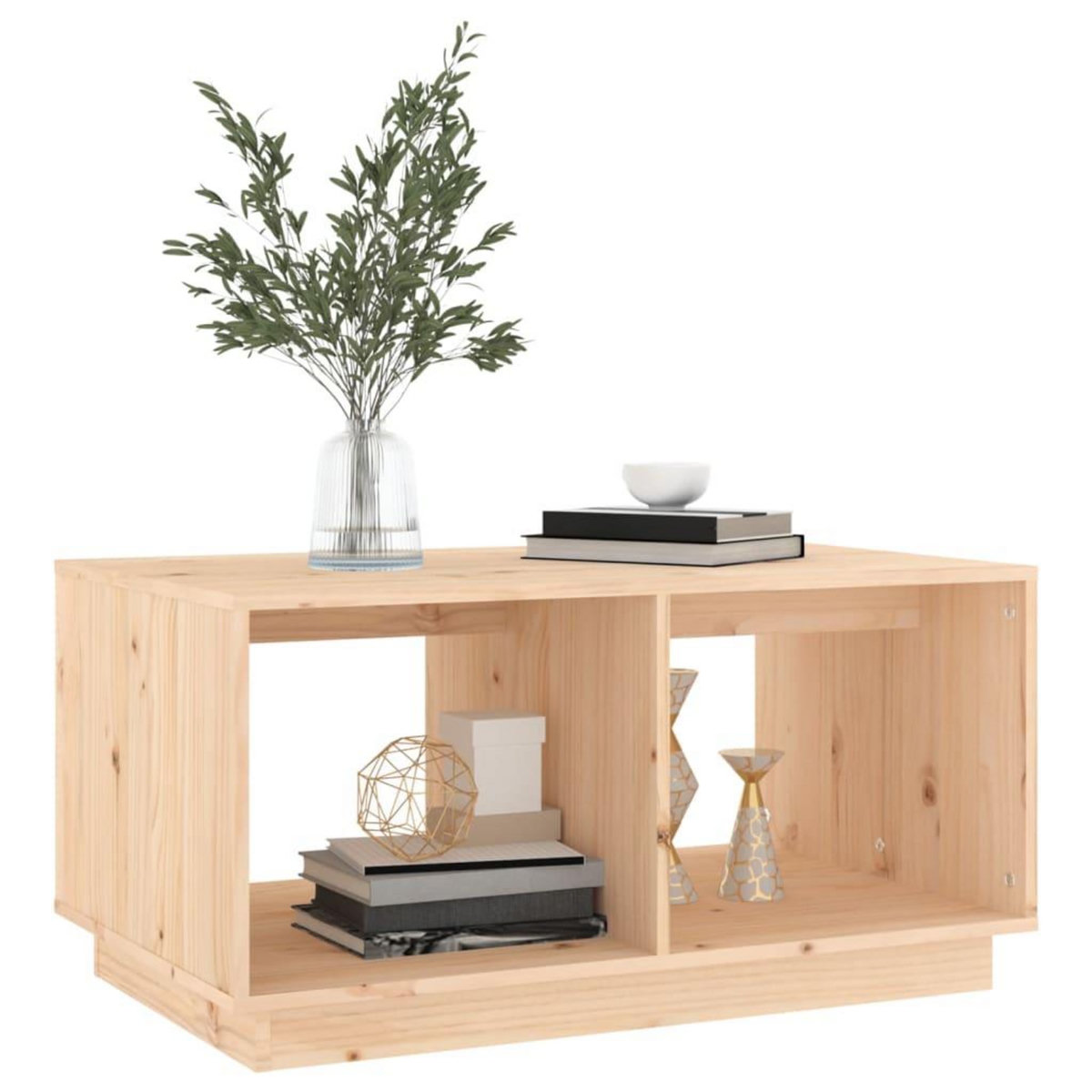 VIDAXL Table basse 80x50x40 cm Bois massif de pin