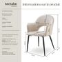 Voir la diapositive 6 : tectake Fauteuil en velours et rembourré crème Lot de 6