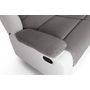 Voir la diapositive 5 : Canapé relax manuel bi- matière tissu gris  +pu Blanc HELENE