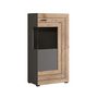 Voir la diapositive 2 : BEST MOBILIER Wexford - vitrine - gris et effet bois - 60x117 cm