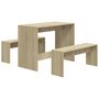 Voir la diapositive 2 : VIDAXL Ensemble a manger 3 pcs Chene sonoma Bois d'ingenierie