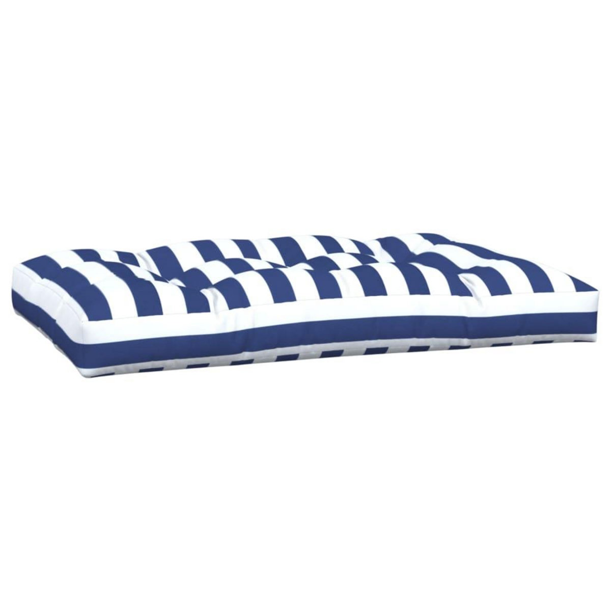 VIDAXL Coussins de palette lot de 2 rayures bleues/blanches tissu