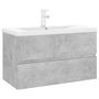 Voir la diapositive 2 : VIDAXL Armoire d'evier et lavabo integre gris beton bois d'ingenierie