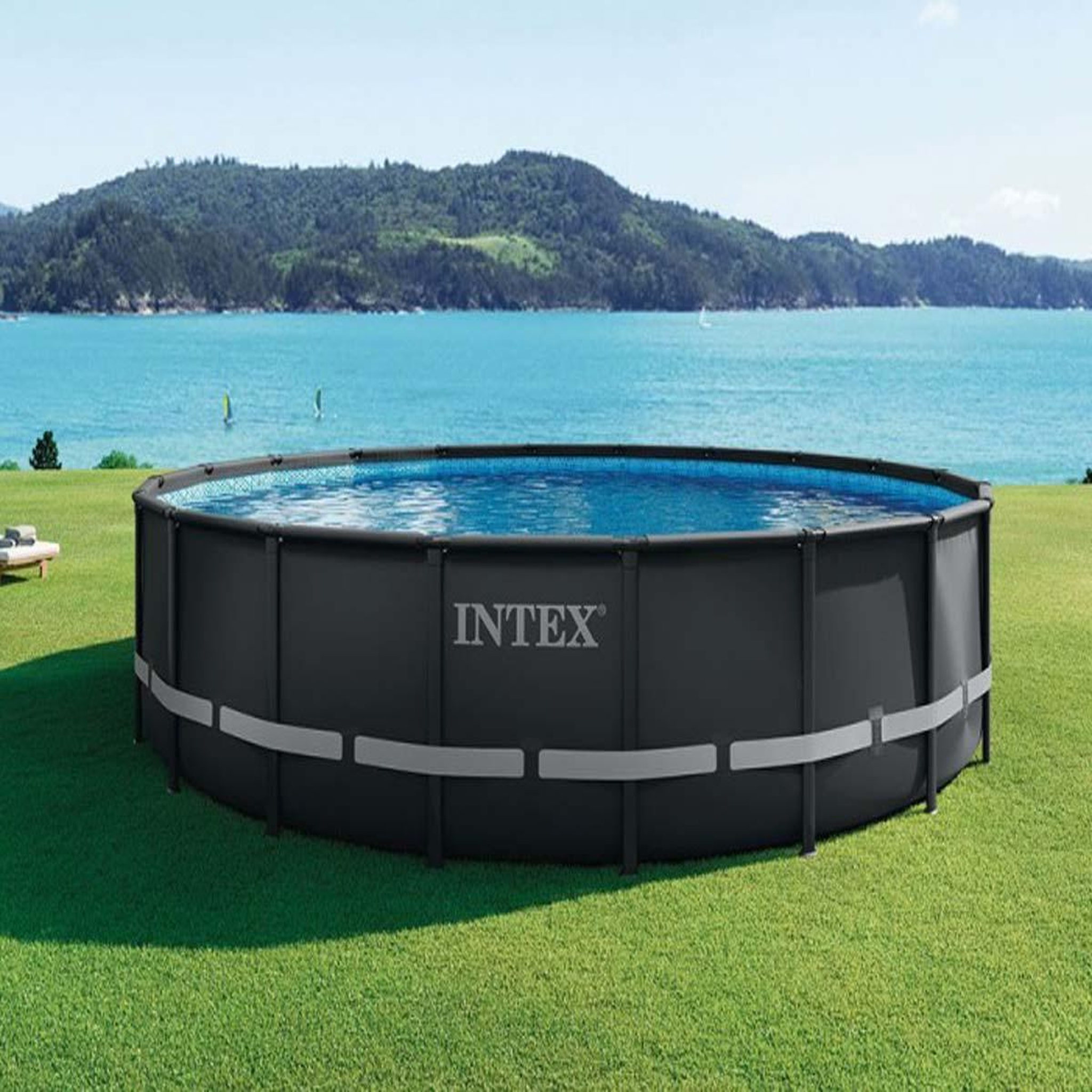 Voir la diapositive 3 : INTEX Piscine tubulaire Ultra XTR Frame ronde 6,10 x 1,22 m - Intex