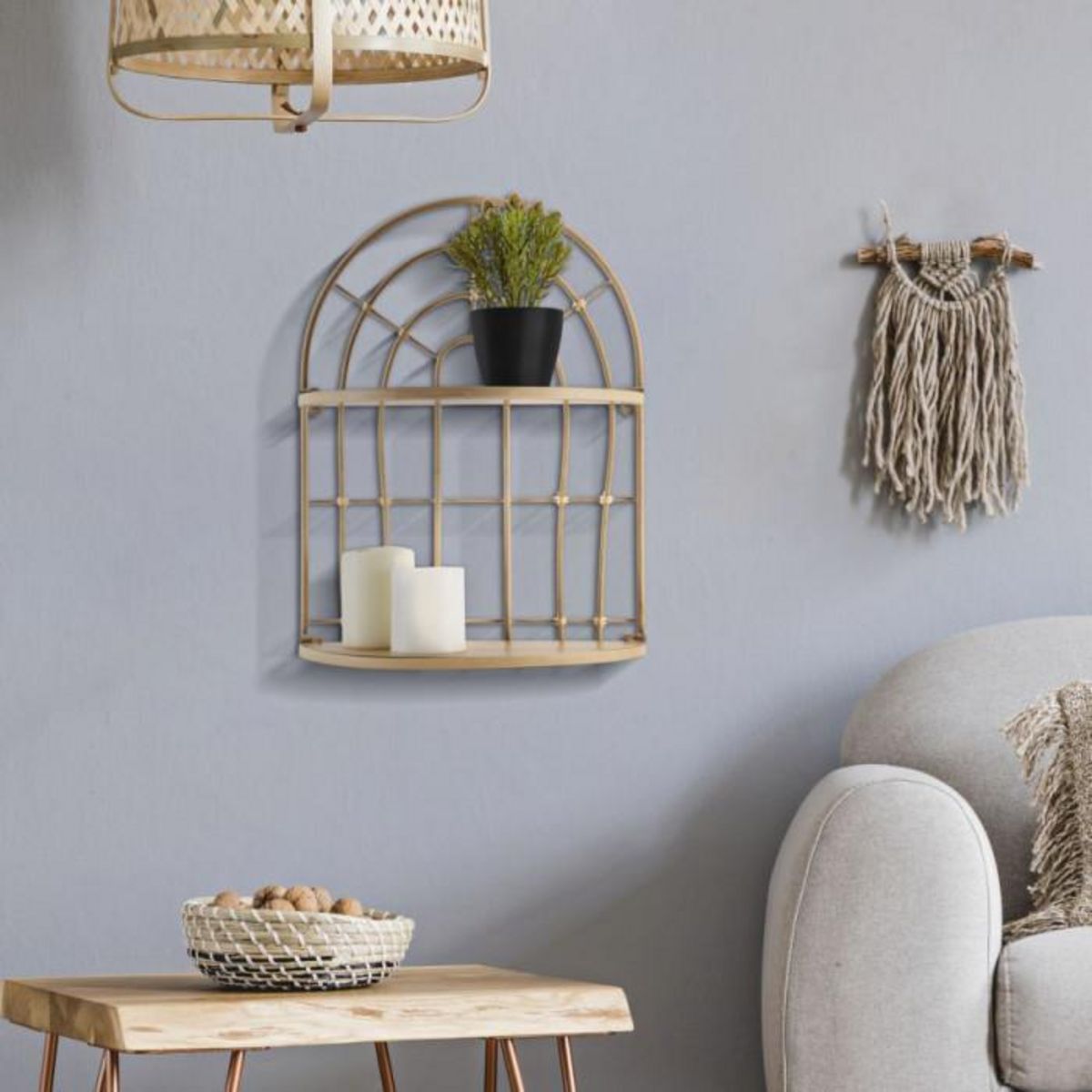 Paris Prix Étagère Murale Déco  Arch  45cm Naturel