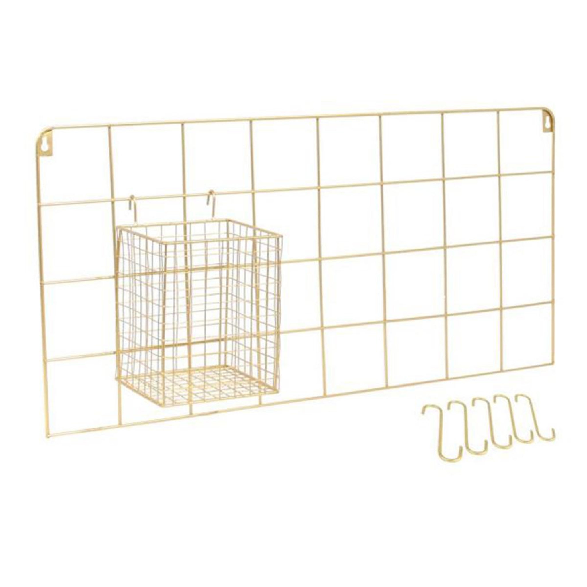 Voir la diapositive 1 : The Home Deco Factory Support Mural 5 Crochets Design  Filaire  60cm Or