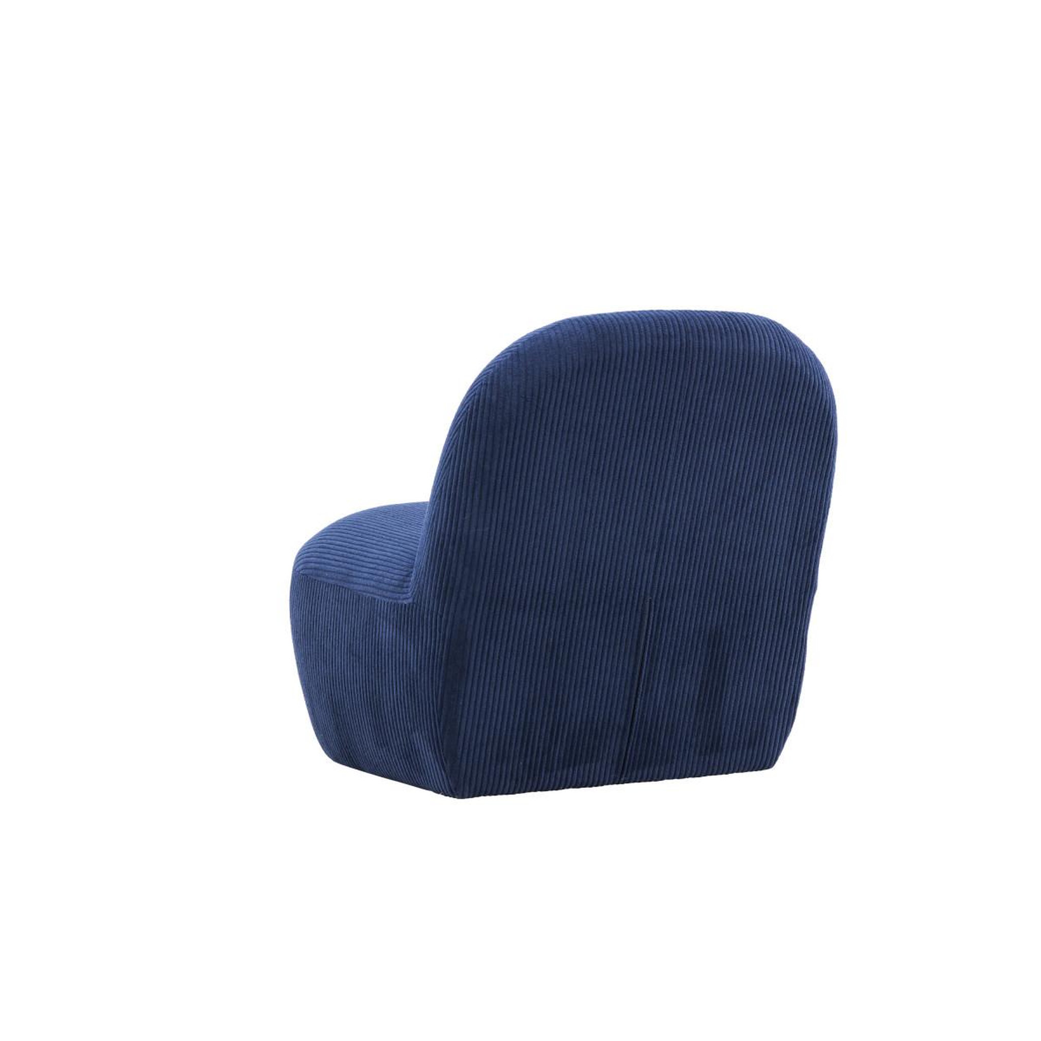 Voir la diapositive 5 : Paris Prix Fauteuil design en tissu côtelé  mahla  82cm bleu marine