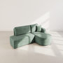 Voir la diapositive 6 : BEST MOBILIER Miro - canapé d'angle droit 4 places convertible avec coffre en velours texturé