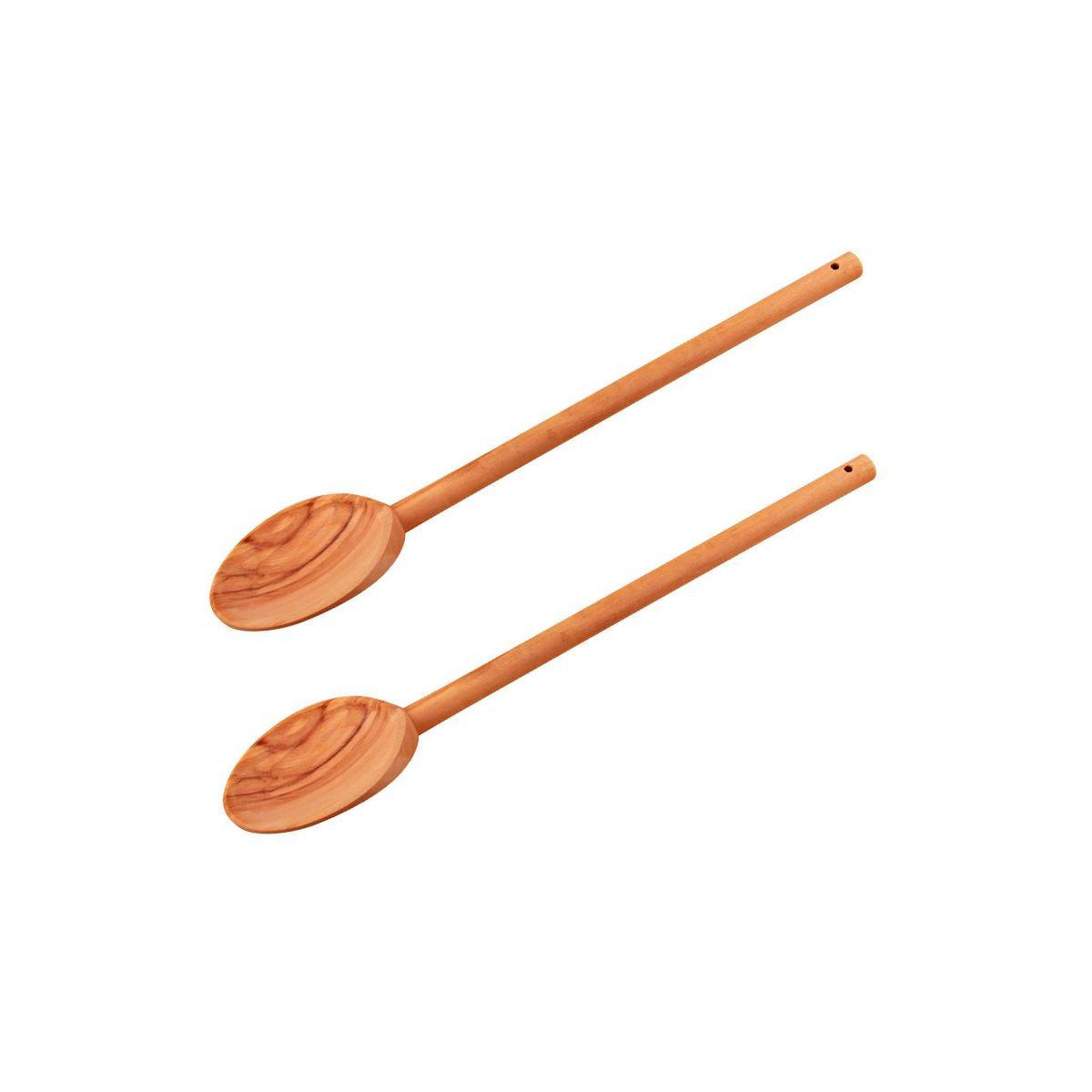 Fackelmann Lot de 2 cuillères de cuisine 30 cm en bois d'olivier fackelmann