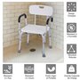 HOMCOM Chaise de douche siège de douche ergonomique hauteur réglable pieds antidérapants charge max. 135 Kg alu HDPE blanc