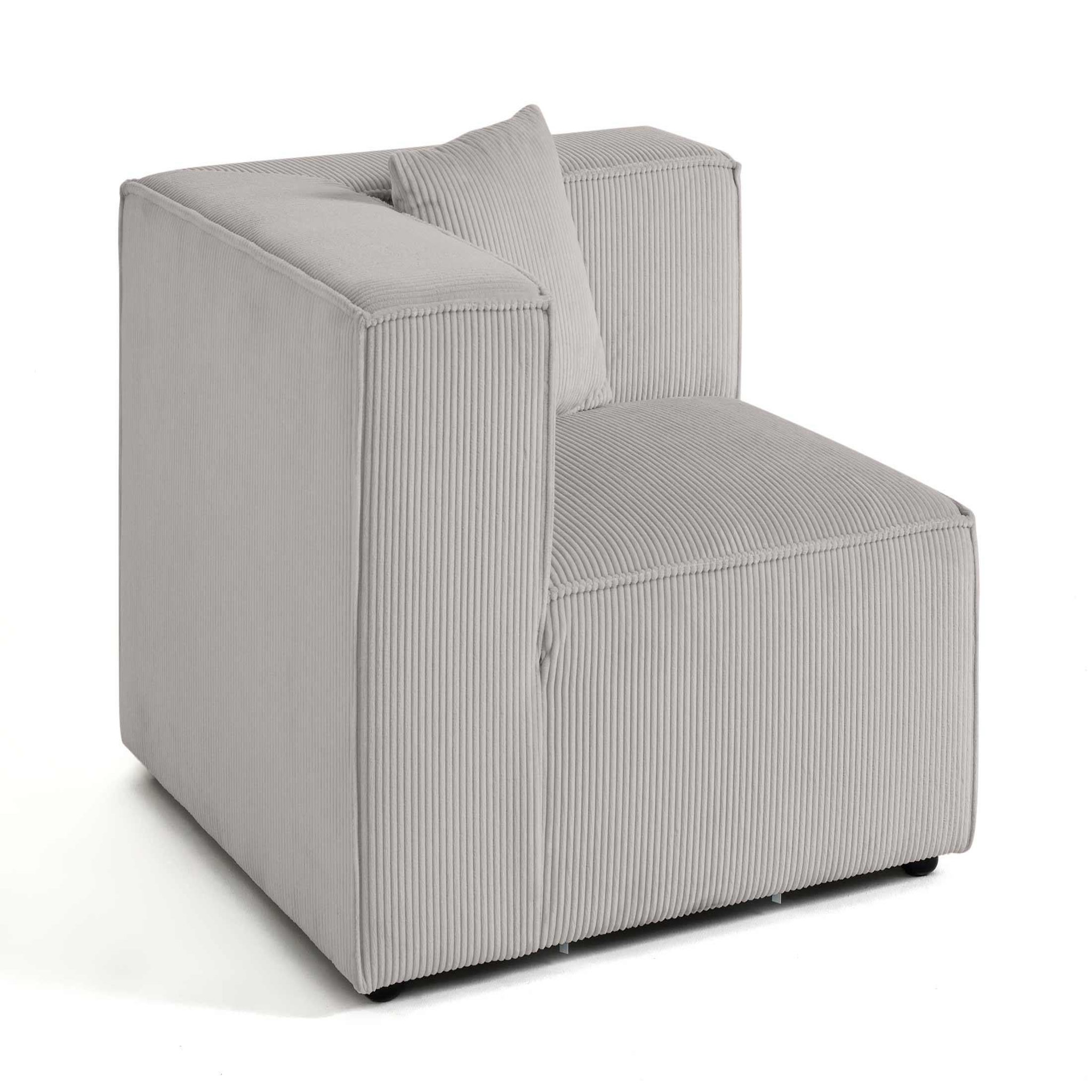 Voir la diapositive 3 : BEST MOBILIER Arty - module d'assise d'angle réversible - en velours côtelé