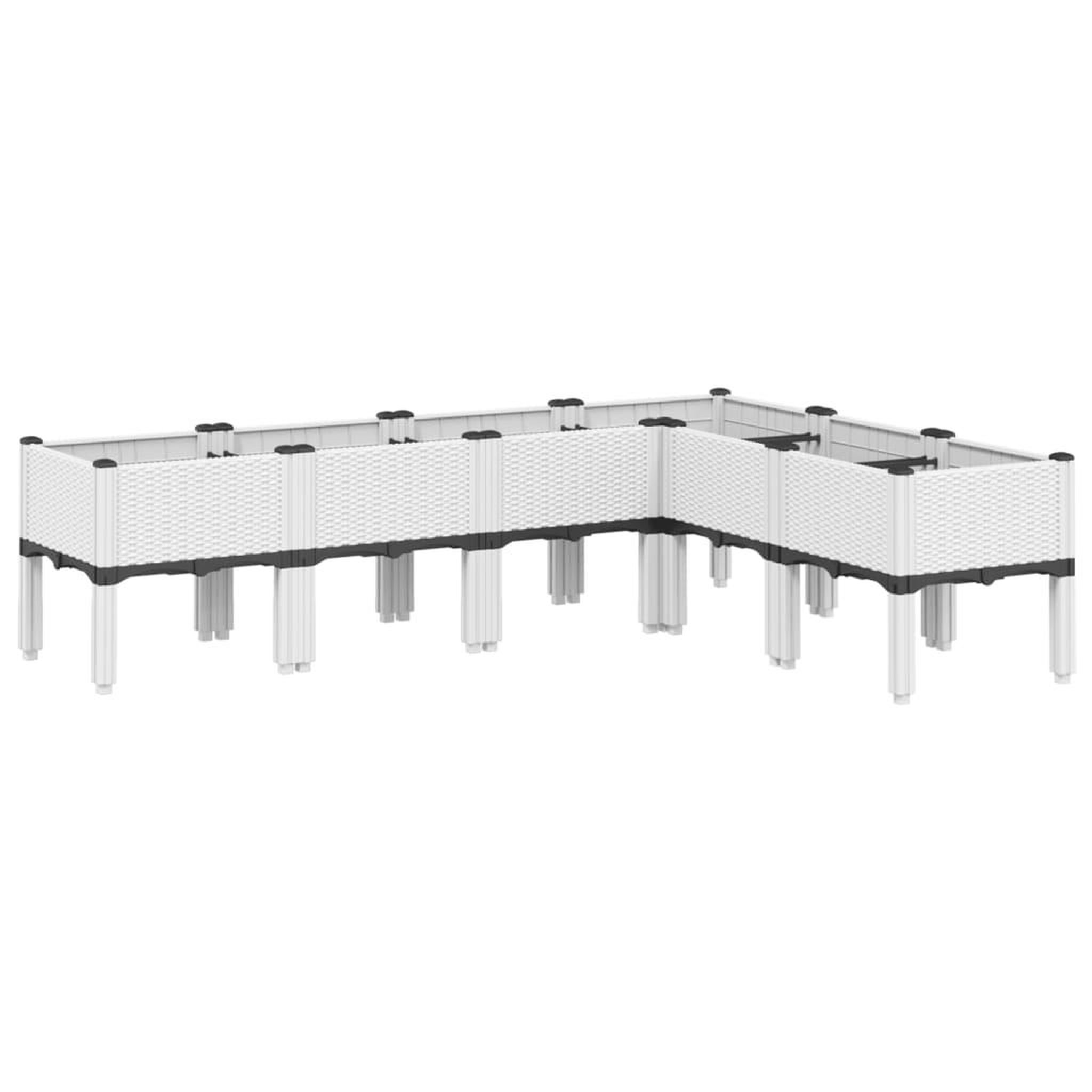 Voir la diapositive 2 : VIDAXL Jardiniere avec pieds blanc 160x120x42 cm PP