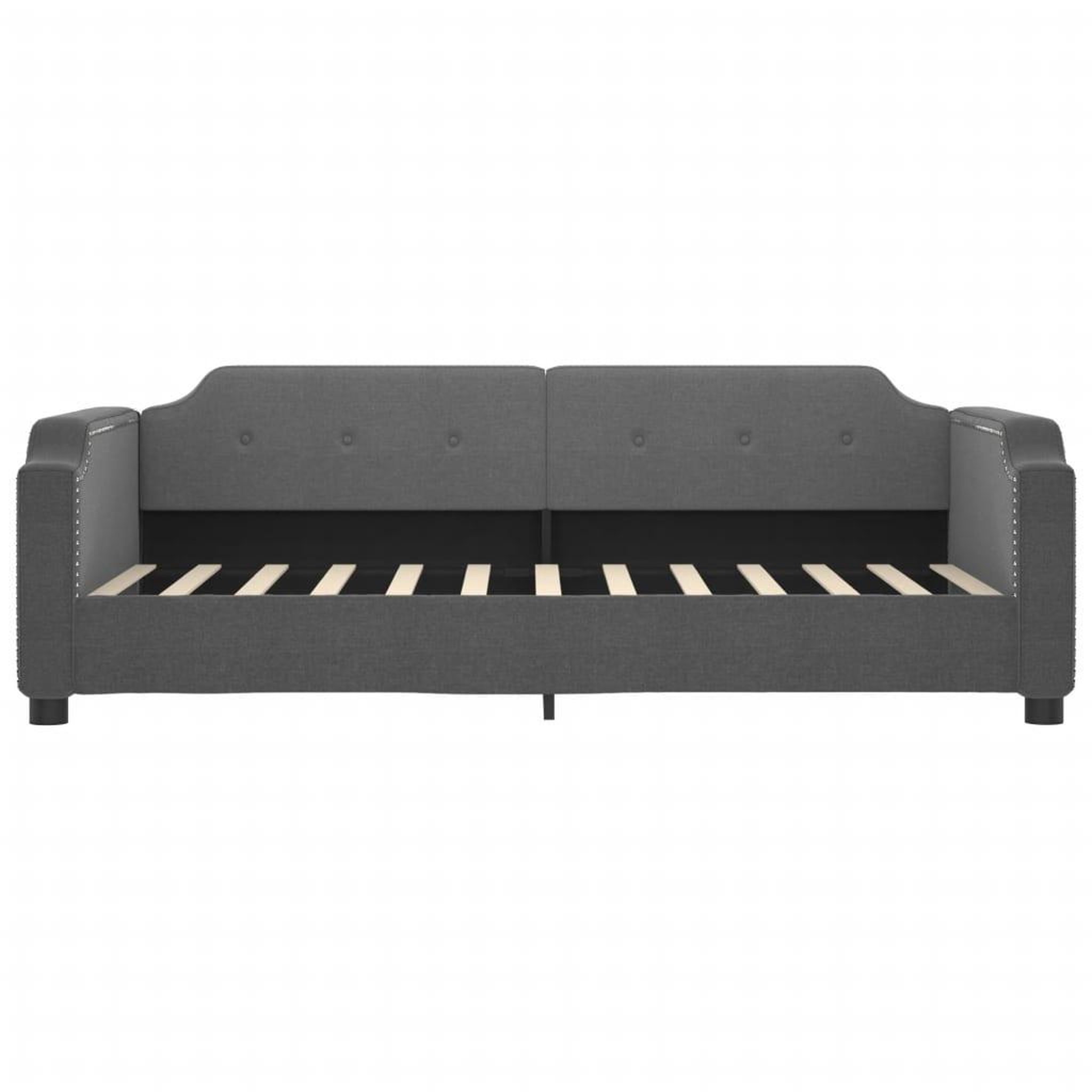 Voir la diapositive 4 : VIDAXL Lit de jour avec matelas gris fonce 90x190 cm tissu