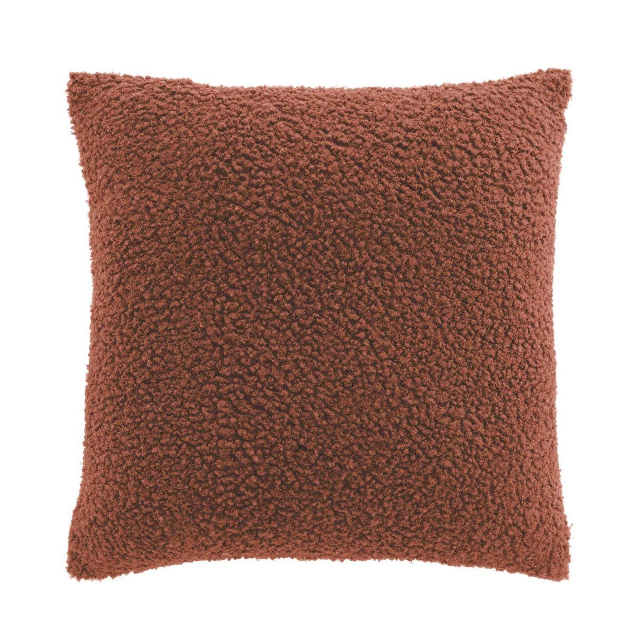 Douceur d'Intérieur Housse de coussin en tissu bouclette  woolen  40x40cm terracotta