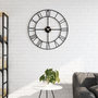Voir la diapositive 1 : VIDAXL Horloge murale noir Ø50 cm fer