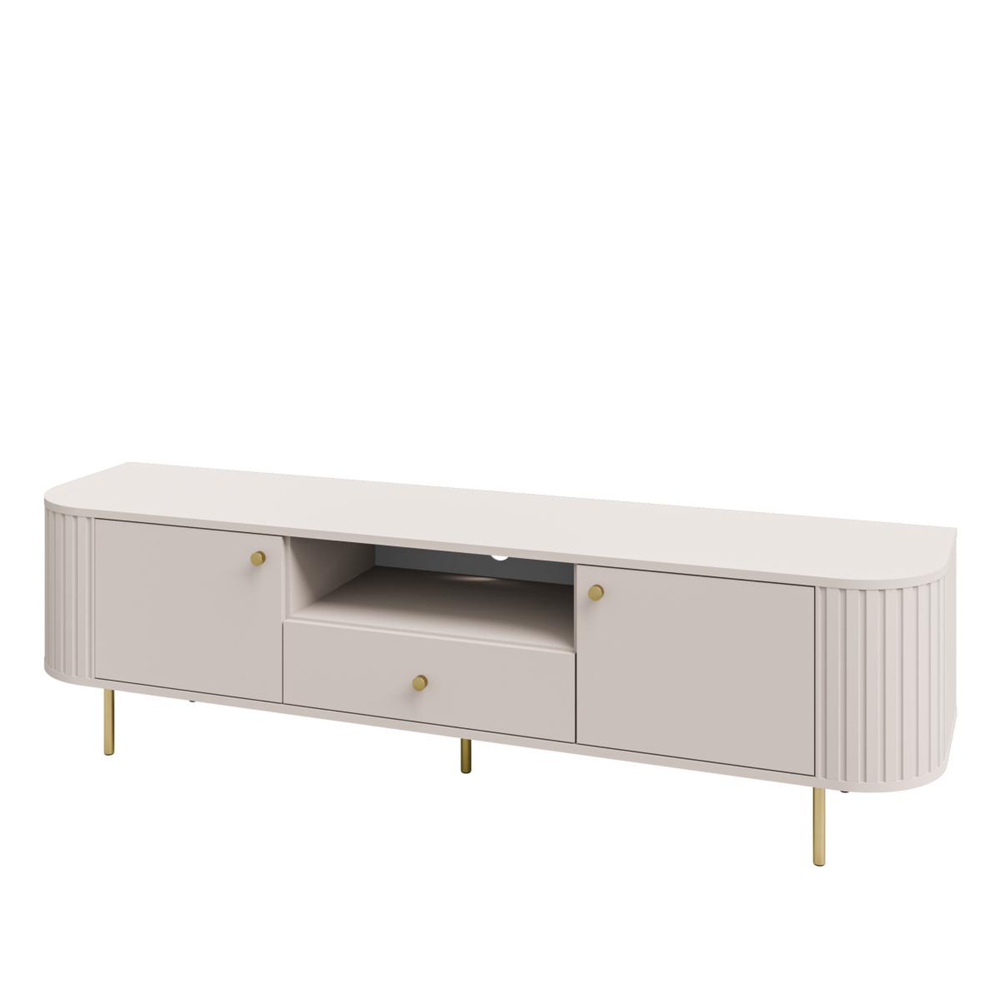 Voir la diapositive 4 : JLC KREATION Meuble tv beige et doré 180cm lilio