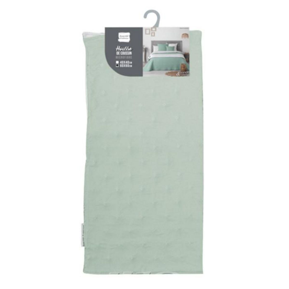 Paris Prix Housse de Coussin  Mellow  60x60cm Menthe & Blanc