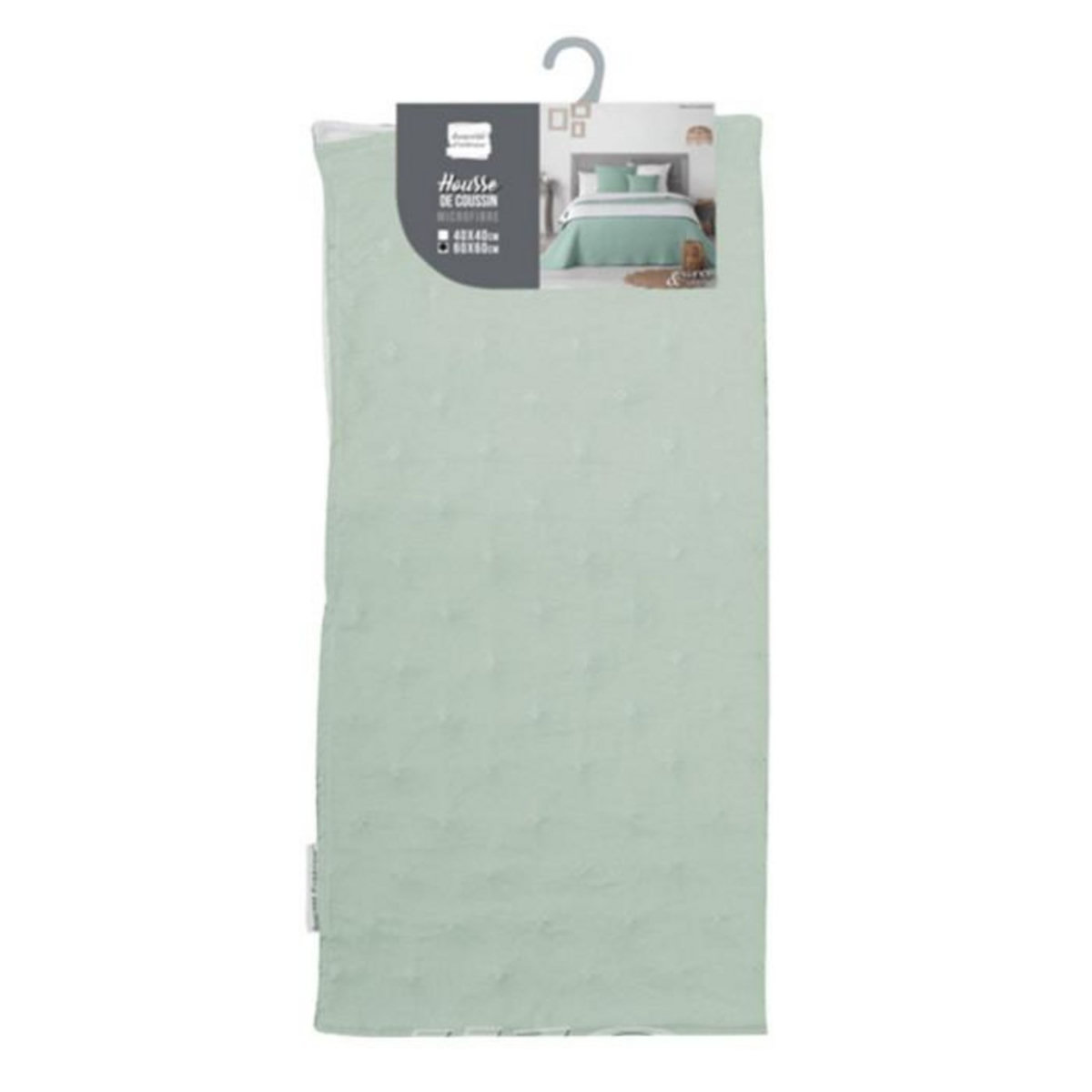 Paris Prix Housse de Coussin  Mellow  60x60cm Menthe & Blanc