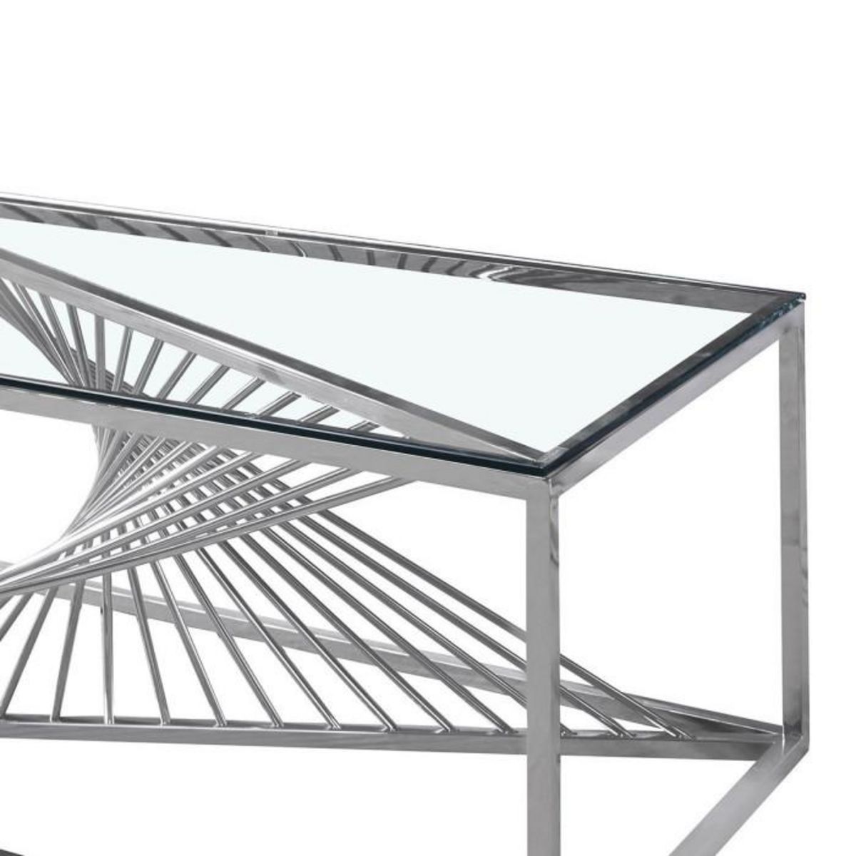 Paris Prix Table Basse Design en Verre  Tanya  120cm Argent