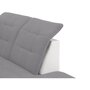 Canapé d'angle gauche convertible avec coffre et repose tête réglable en tissu gris + pu  blanc RECITAL