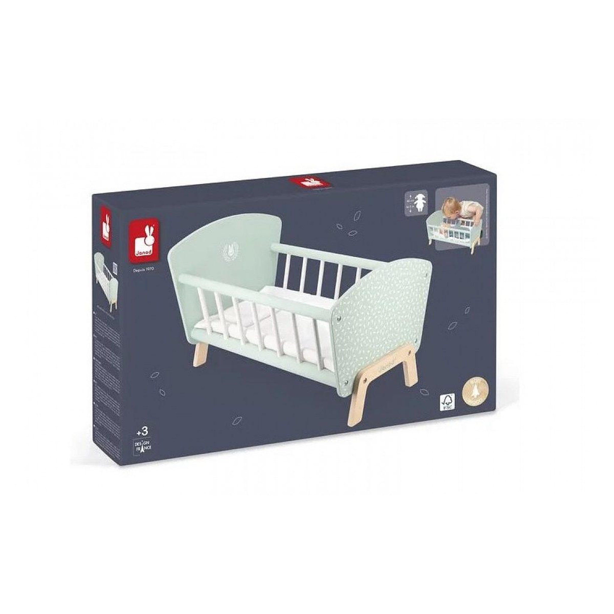 JANOD Lit en bois pour poupon-collection zen