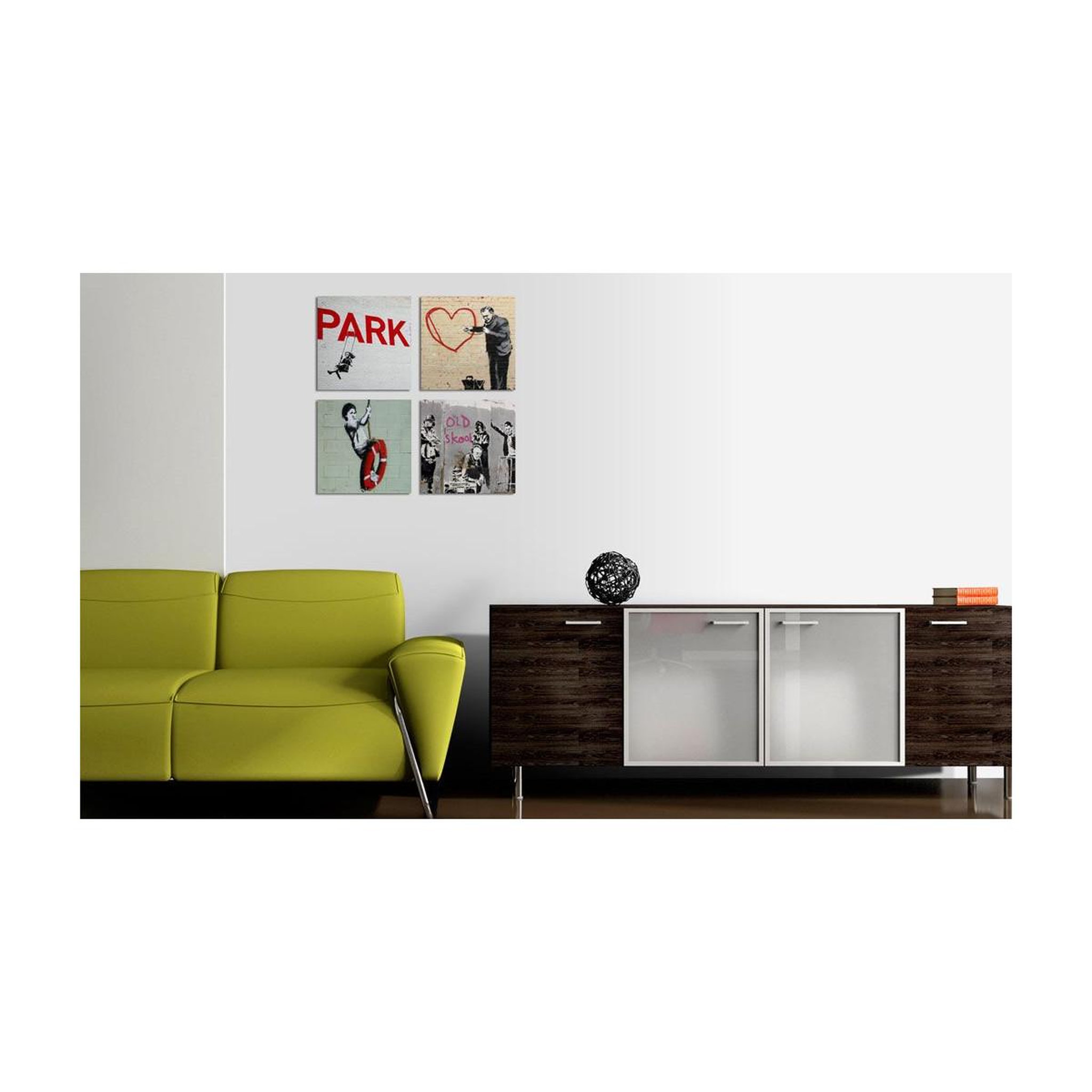 Voir la diapositive 2 : Paris Prix Tableau imprimé  banksy - inspiration urbaines