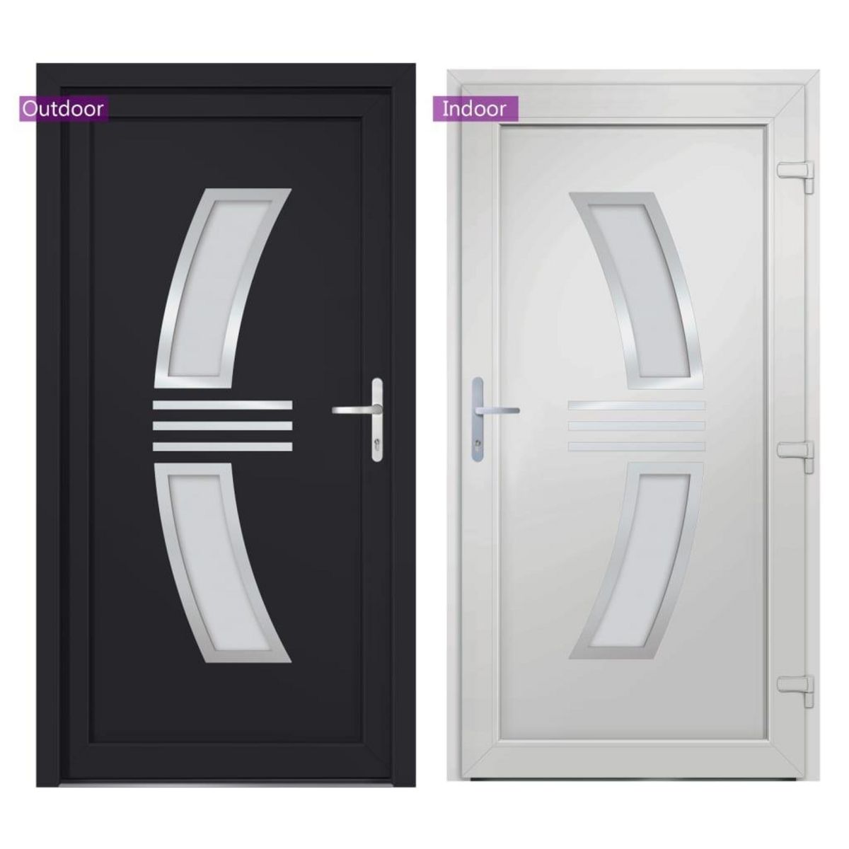 VIDAXL Porte d'entree anthracite 98x208 cm PVC