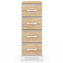 Voir la diapositive 3 : ID MARKET Meuble d'appoint 4 tiroirs UTAH 30 cm chiffonnier, meuble de rangement design industriel bois et blanc