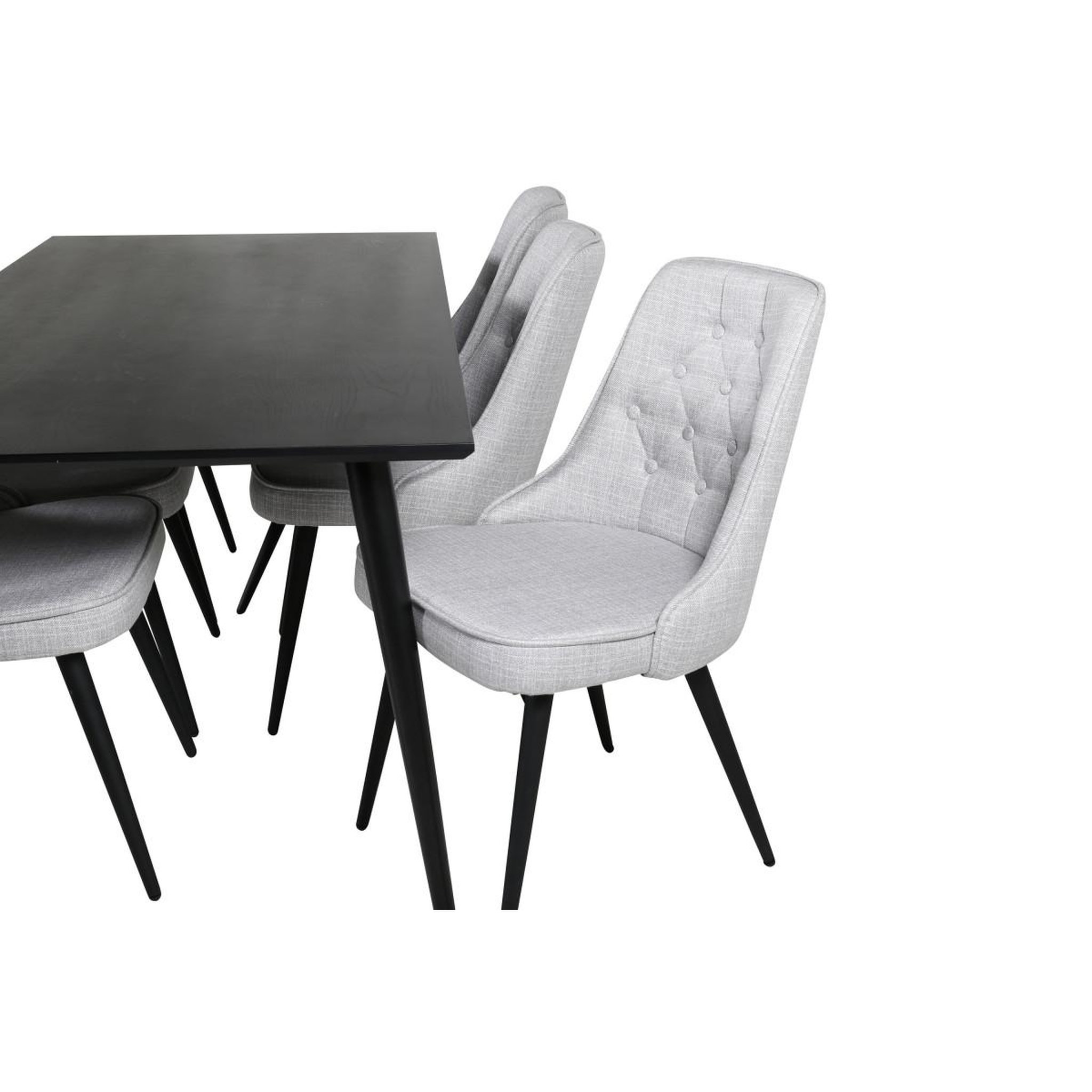 Voir la diapositive 5 : Paris Prix Ensemble table à manger & 6 chaises  dipp & deluxe  180cm noir & gris