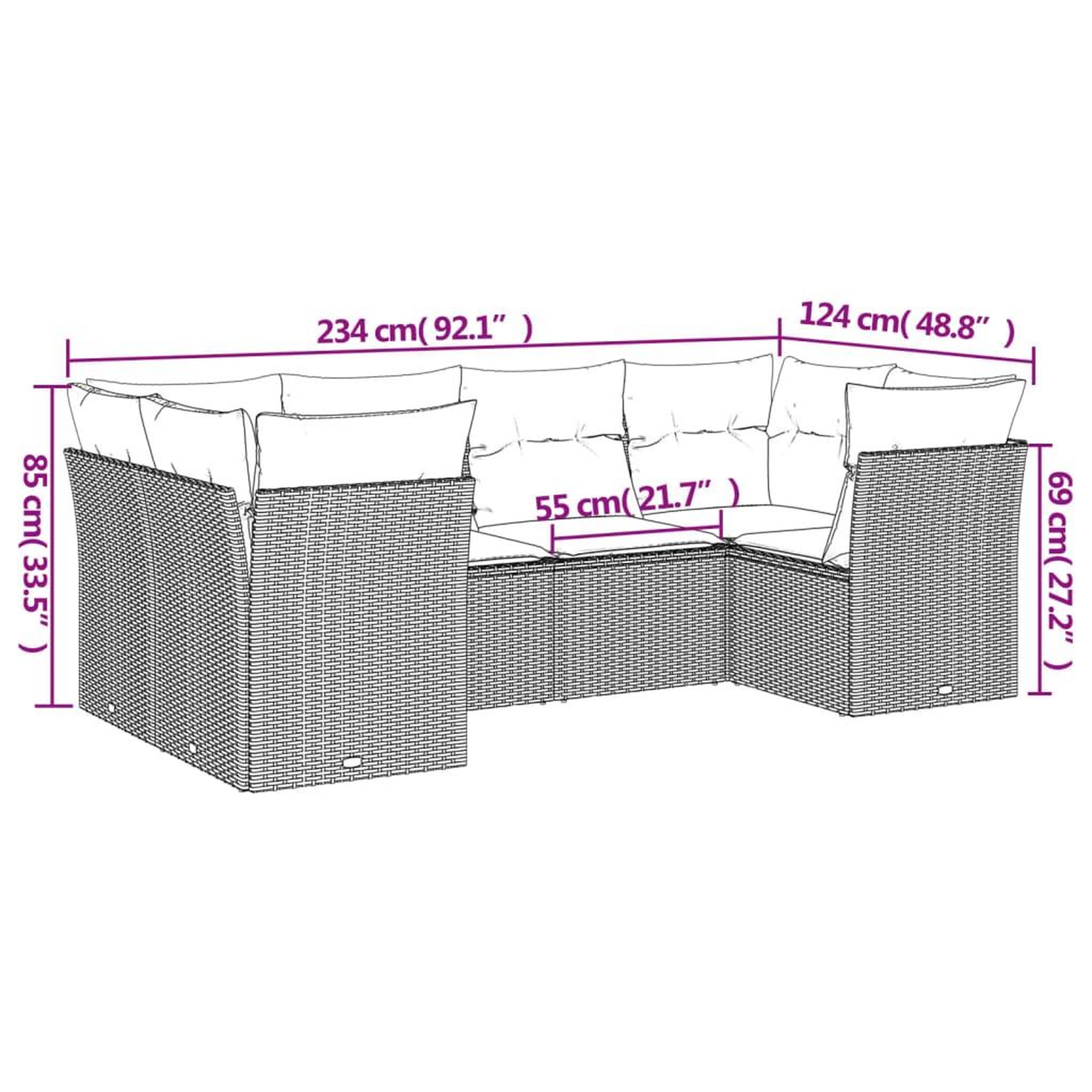 Voir la diapositive 3 : VIDAXL Salon de jardin 6 pcs avec coussins noir resine tressee