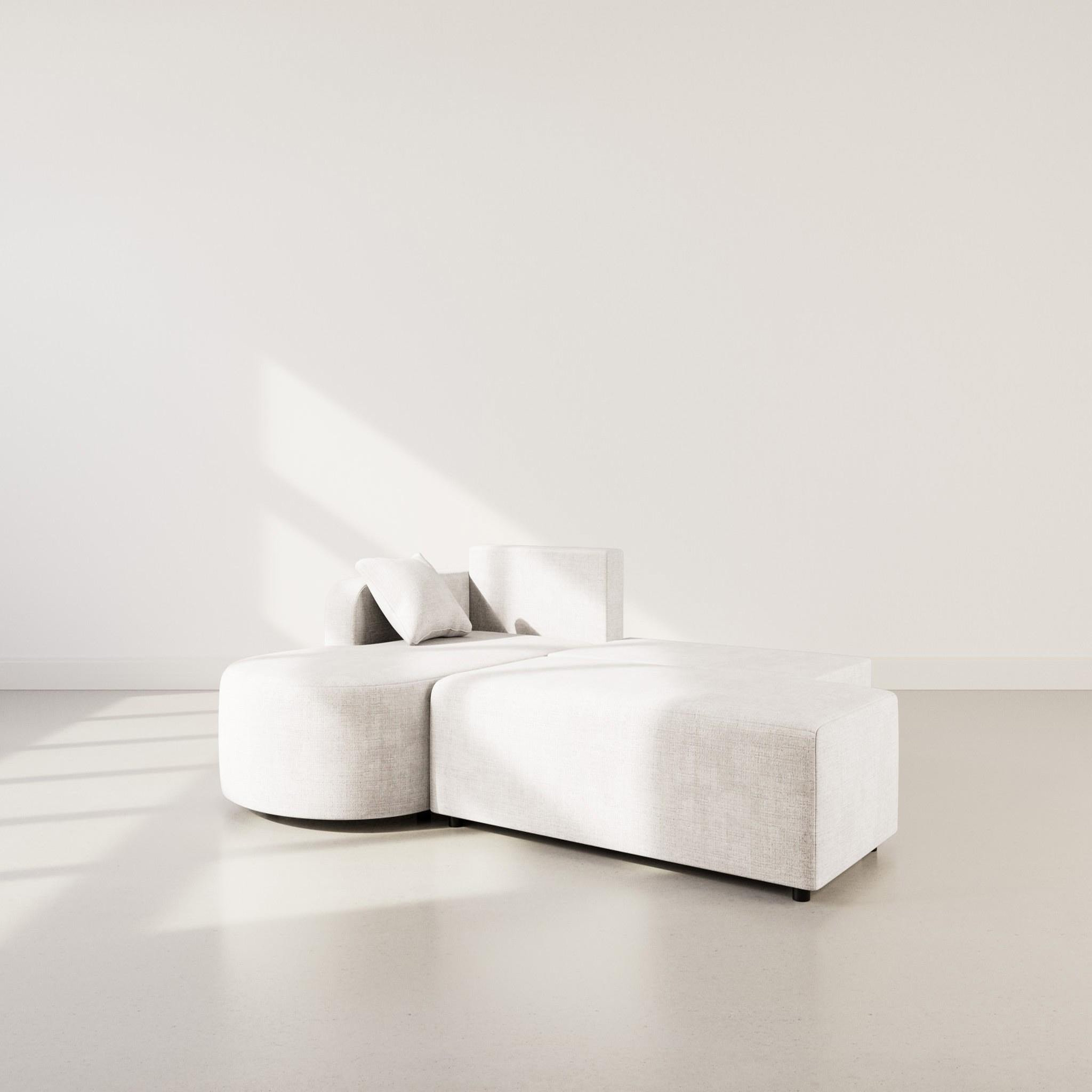 Voir la diapositive 2 : BEST MOBILIER Miro - canapé d'angle gauche 4 places convertible avec coffre en velours texturé